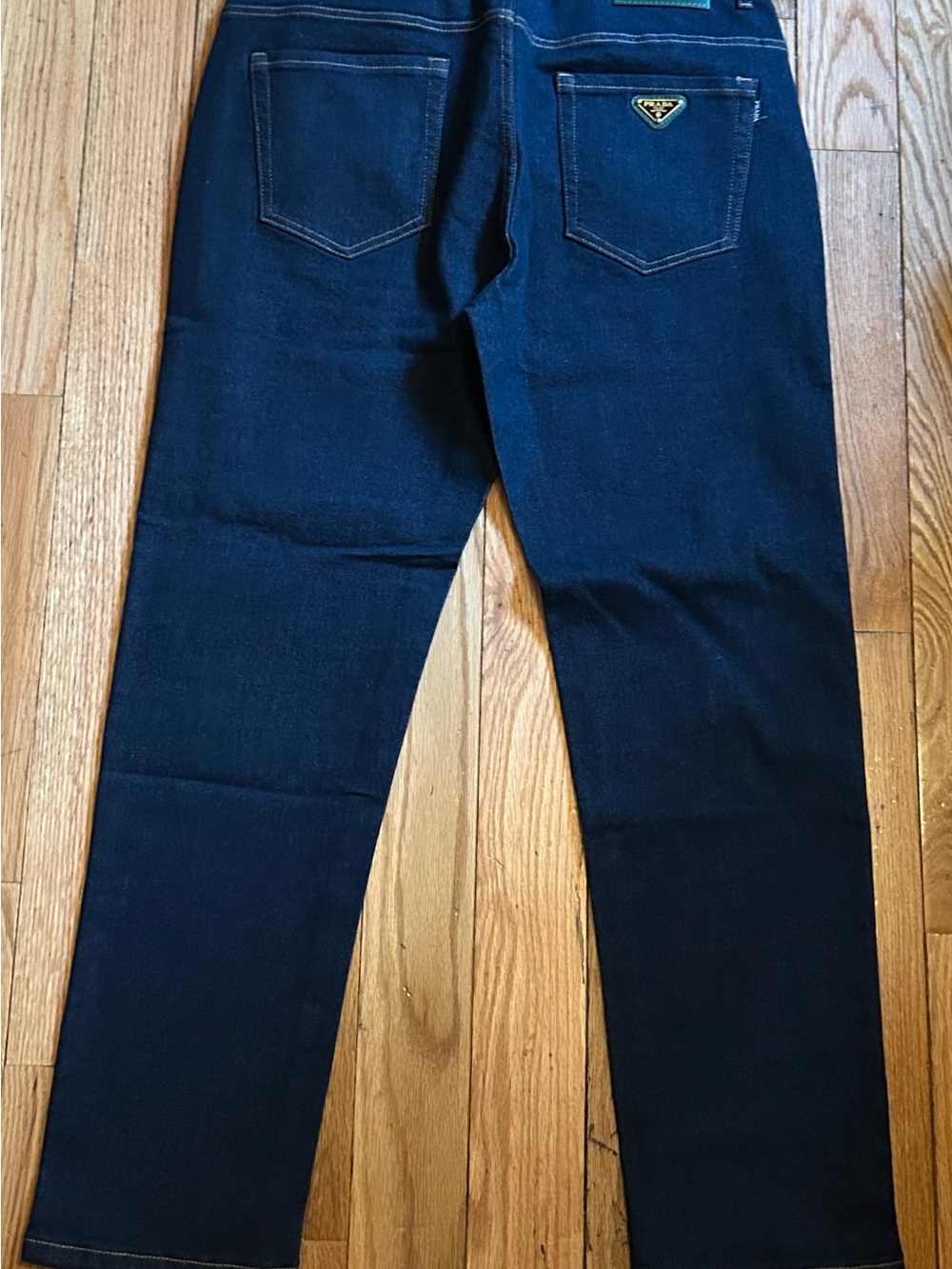 Prada Men's Dark Blue Slim-Straight Jeans